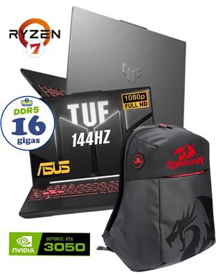 NOTEBOOK ASUS TUF 15.6 FHD 144HZ RYZEN 7 170 512GB RTX3050 16GB DDR5 Ñ